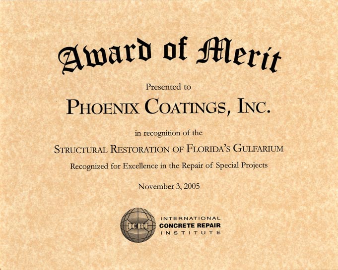 ICRI Award of Merit, Gulfarium, 2005