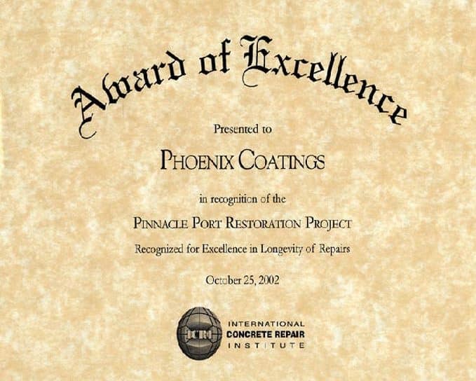 ICRI Award of Excellence, Pinnacle Port, 2002