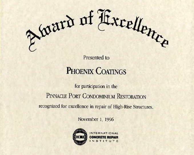 ICRI Award of Excellence, Pinnacle Port, 1996