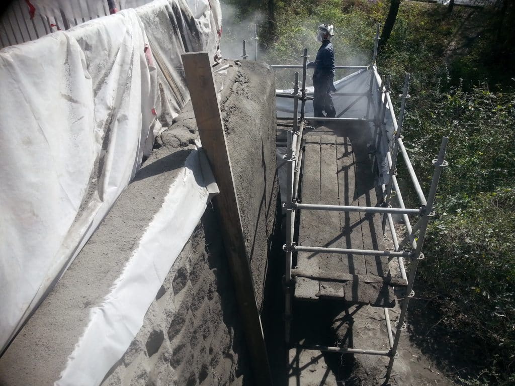 shotcrete wall in progress